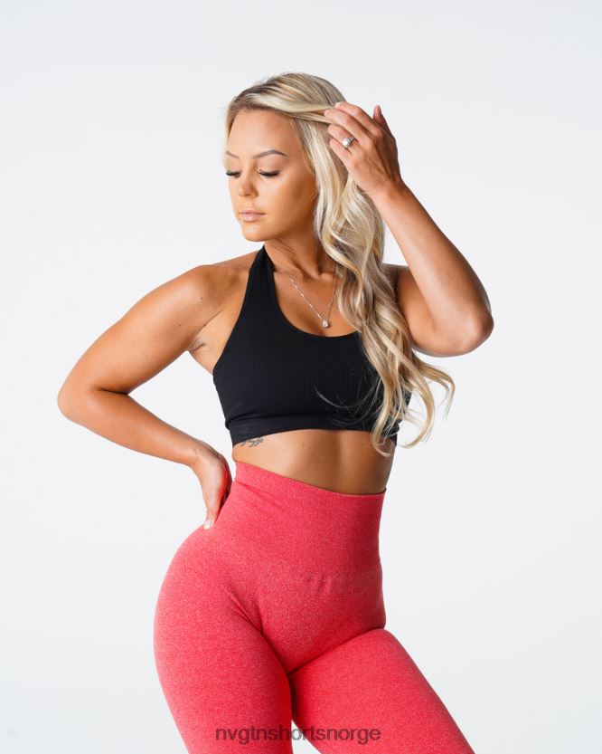 064HD6114 svart Fitness NVGTN kvinner ubegrenset ribbet sømløs grime-bh