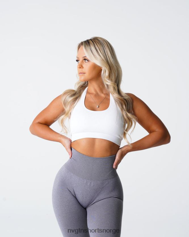 064HD6115 hvit Fitness NVGTN kvinner ubegrenset ribbet sømløs grime-bh