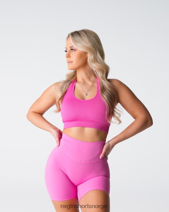 064HD6116 tyggegummi rosa Fitness NVGTN kvinner ubegrenset ribbet sømløs grime-bh