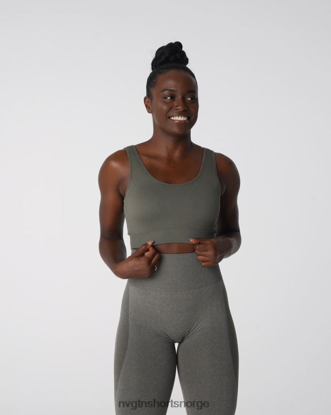 064HD6142 kakigrønn Fitness NVGTN kvinner ønske ribbet sømløs BH
