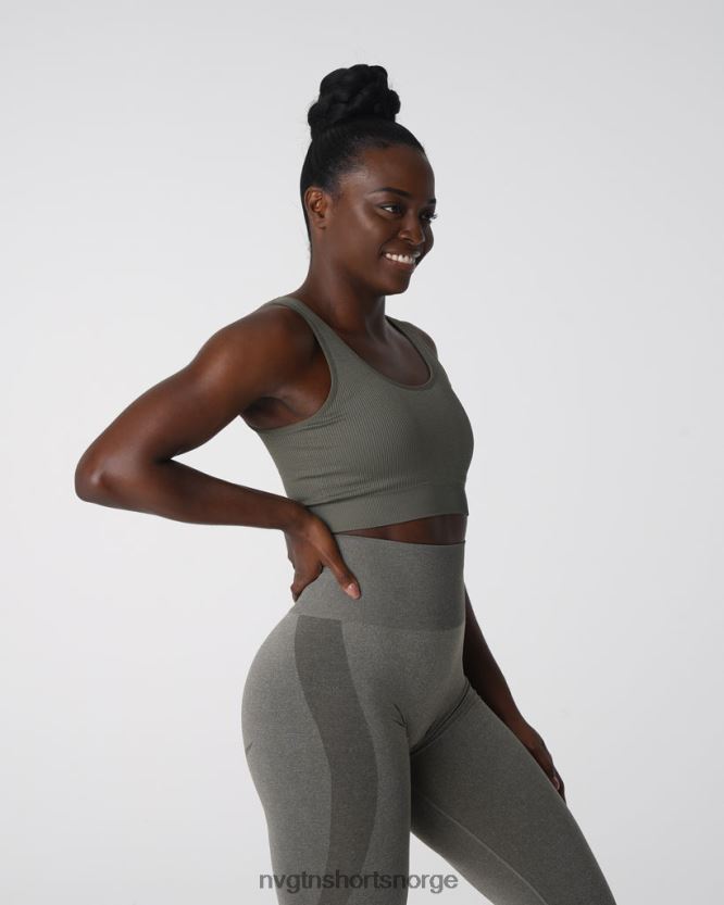 064HD6142 kakigrønn Fitness NVGTN kvinner ønske ribbet sømløs BH