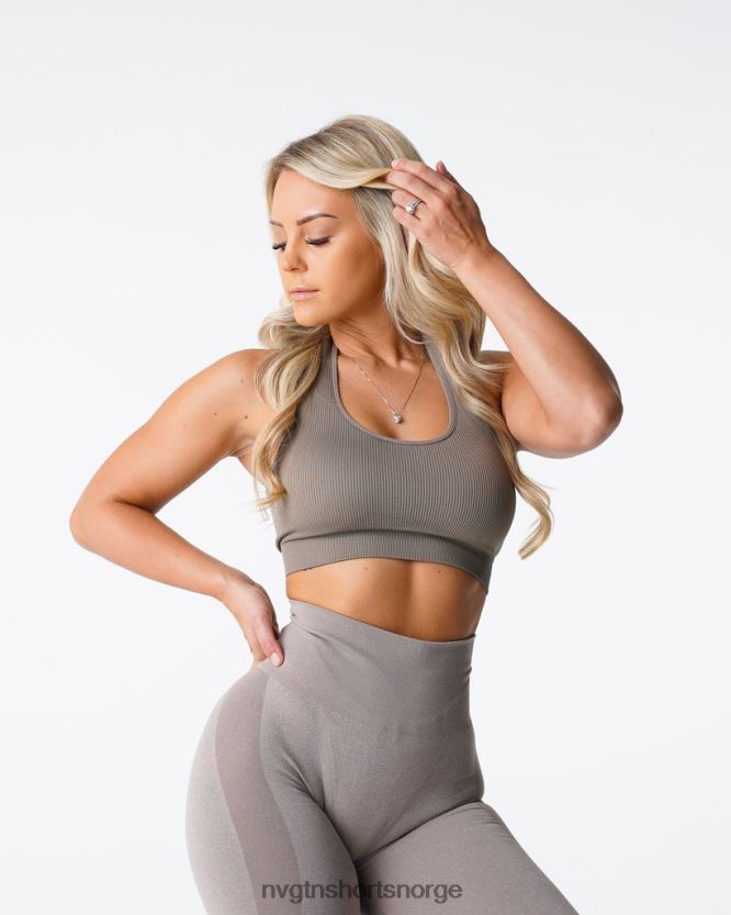 064HD6147 taupe Fitness NVGTN kvinner ubegrenset ribbet sømløs grime-bh