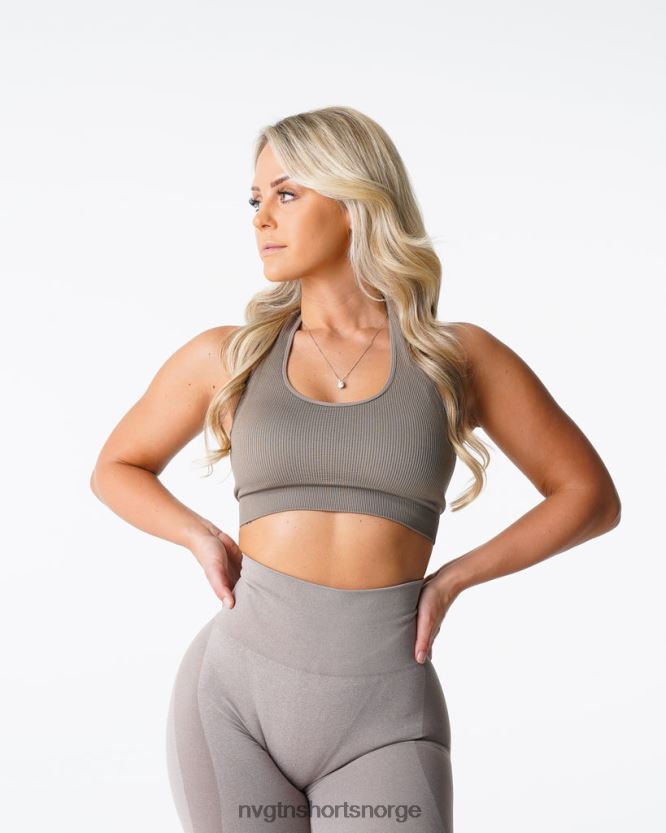 064HD6147 taupe Fitness NVGTN kvinner ubegrenset ribbet sømløs grime-bh
