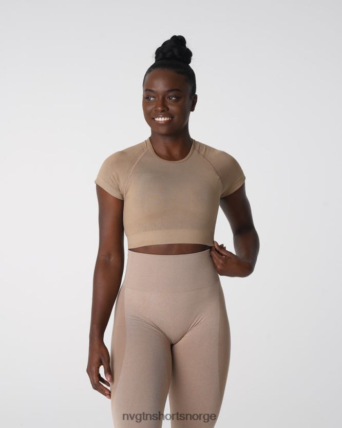 064HD6149 beige Fitness NVGTN kvinner vortex sømløs BH-topp
