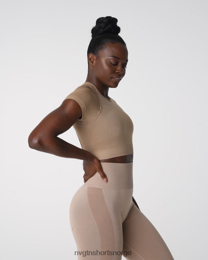 064HD6149 beige Fitness NVGTN kvinner vortex sømløs BH-topp