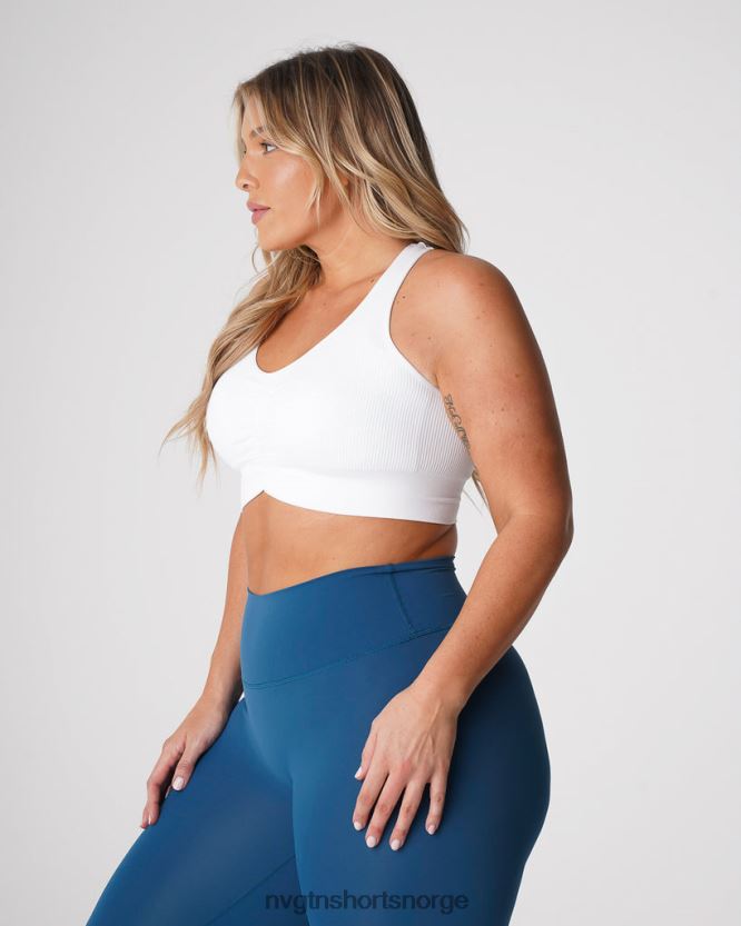 064HD6155 hvit Fitness NVGTN kvinner cinched sømløs BH