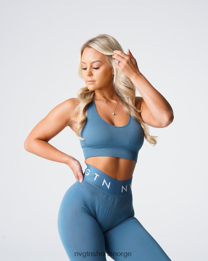 064HD6161 steinblå Fitness NVGTN kvinner galaxy ribbet sømløs BH