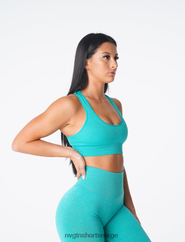 064HD6166 turkis Fitness NVGTN kvinner galaxy ribbet sømløs BH