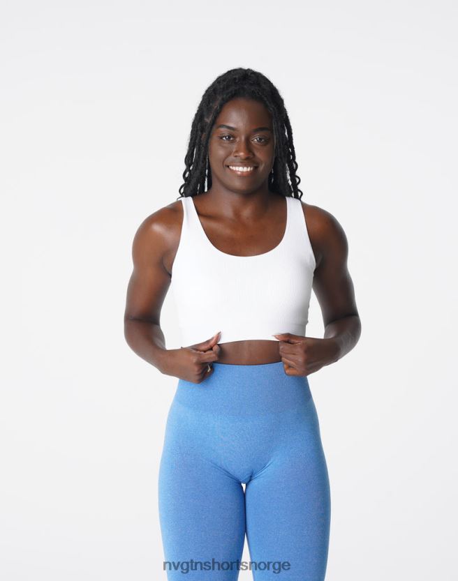 064HD6195 hvit Fitness NVGTN kvinner ønske ribbet sømløs BH