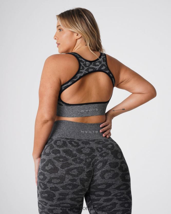064HD6213 svartflekkete Fitness NVGTN kvinner leopard eclipse sømløs bh