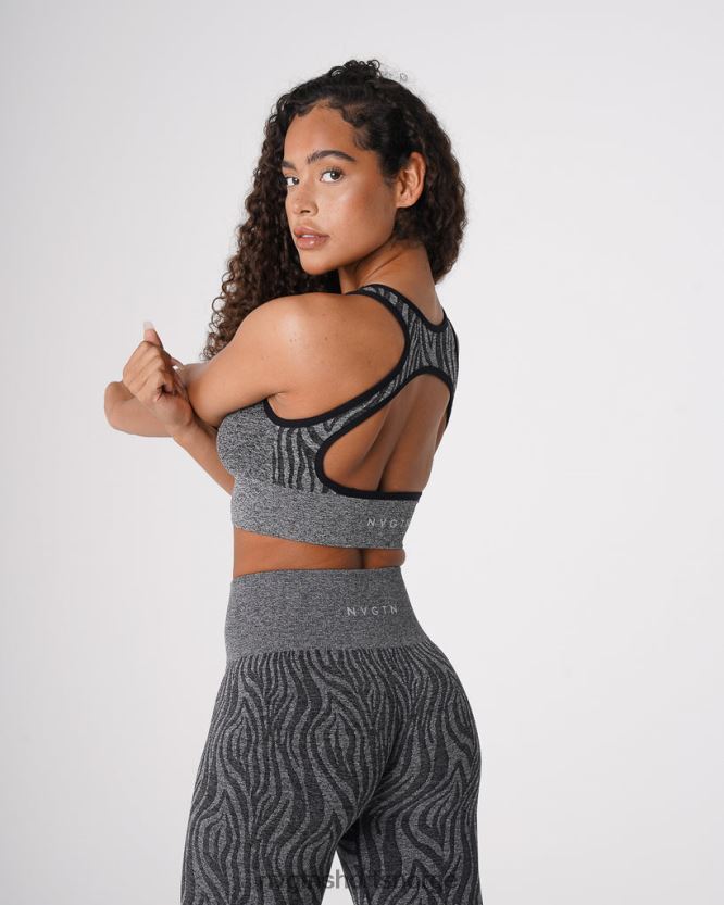 064HD6214 svartflekkete Fitness NVGTN kvinner zebra eclipse sømløs bh