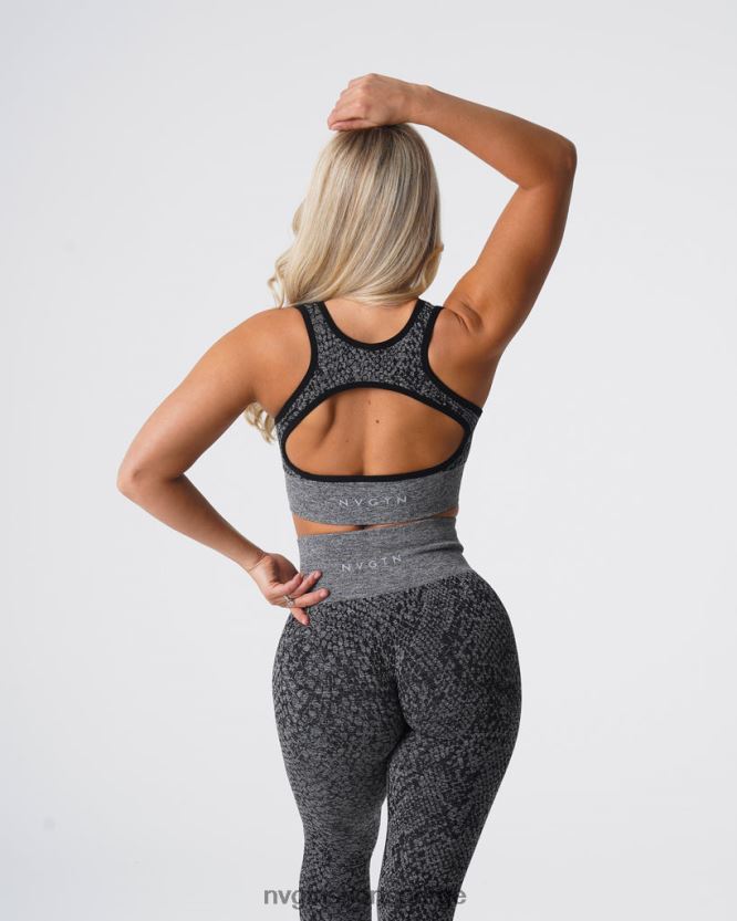 064HD6215 svartflekkete Fitness NVGTN kvinner slangeskinn eclipse sømløs bh