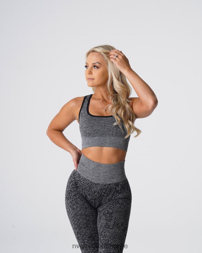 064HD6215 svartflekkete Fitness NVGTN kvinner slangeskinn eclipse sømløs bh