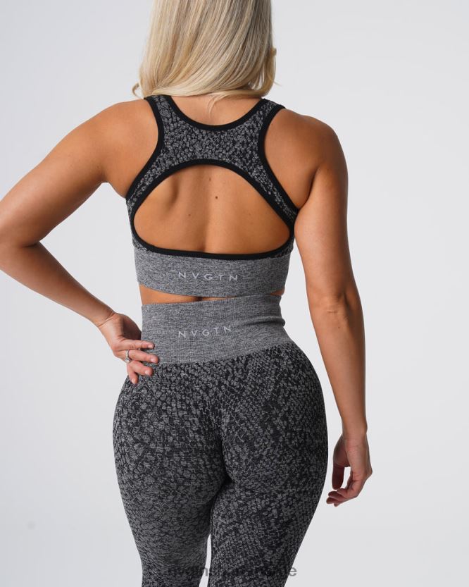 064HD6215 svartflekkete Fitness NVGTN kvinner slangeskinn eclipse sømløs bh