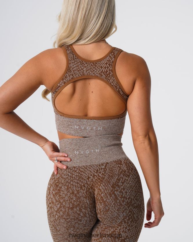 064HD6218 mokka Fitness NVGTN kvinner slangeskinn eclipse sømløs bh