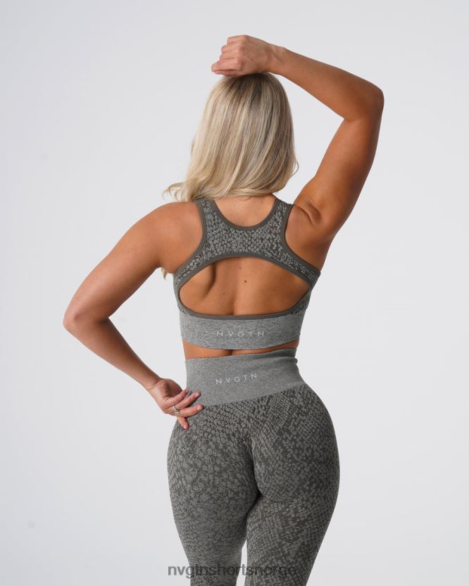 064HD6221 kakigrønn Fitness NVGTN kvinner slangeskinn eclipse sømløs bh