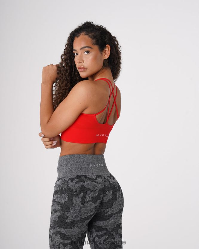 064HD660 skarlagenrød Fitness NVGTN kvinner blomstre sømløs bh