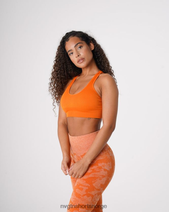 064HD666 brent oransje Fitness NVGTN kvinner galaxy ribbet sømløs BH