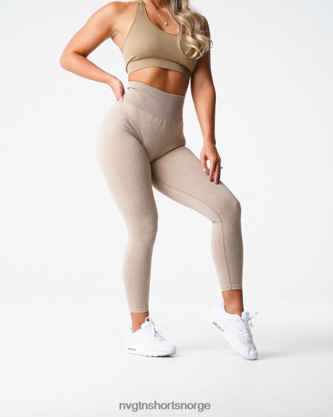 064HD6563 beige Fitness NVGTN kvinner crunch sømløse leggings