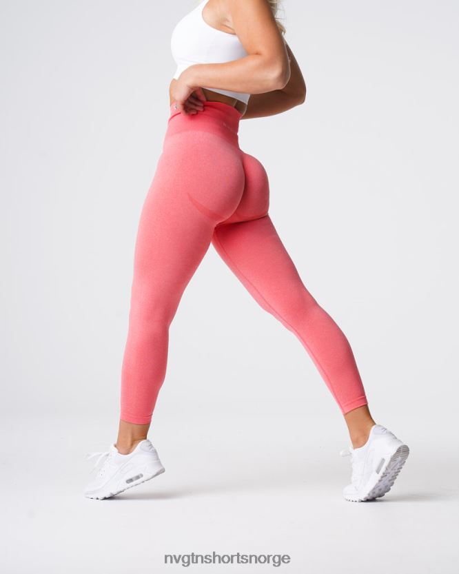 064HD6612 korall Fitness NVGTN kvinner kurvede sømløse leggings