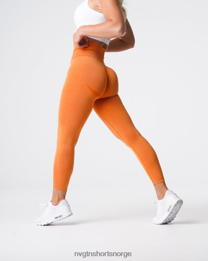 064HD6614 brent oransje Fitness NVGTN kvinner kurvede sømløse leggings