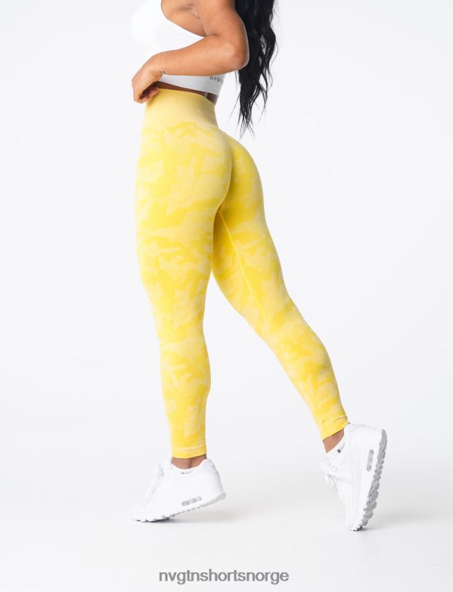 064HD6665 solskinnsgul Fitness NVGTN kvinner camo sømløse leggings
