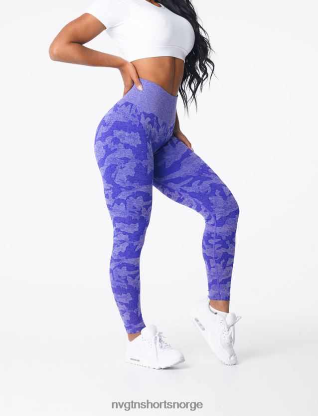 064HD6667 elektrisk blå Fitness NVGTN kvinner camo sømløse leggings