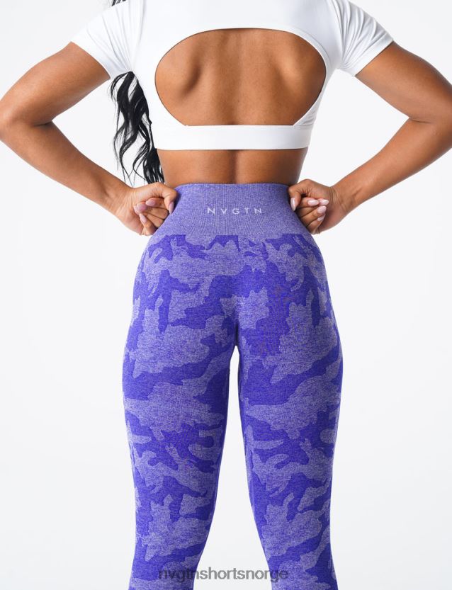 064HD6667 elektrisk blå Fitness NVGTN kvinner camo sømløse leggings