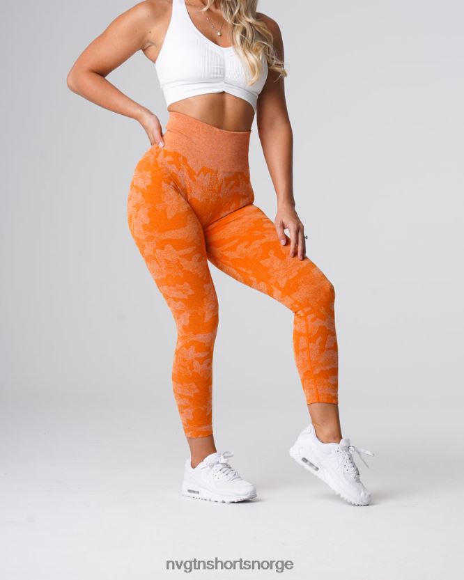064HD6669 brent oransje Fitness NVGTN kvinner camo sømløse leggings