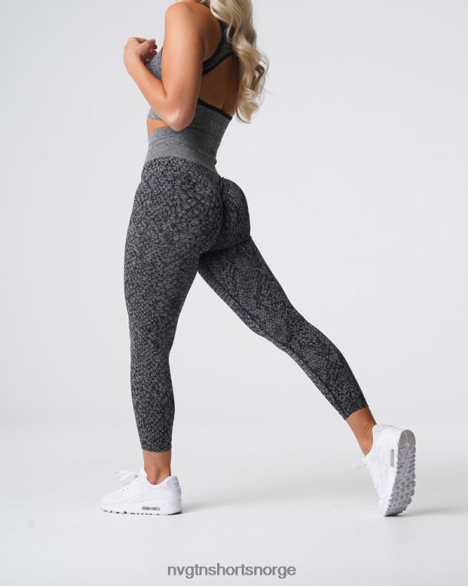 064HD6678 svartflekkete Fitness NVGTN kvinner sømløse leggings fra slangeskinn