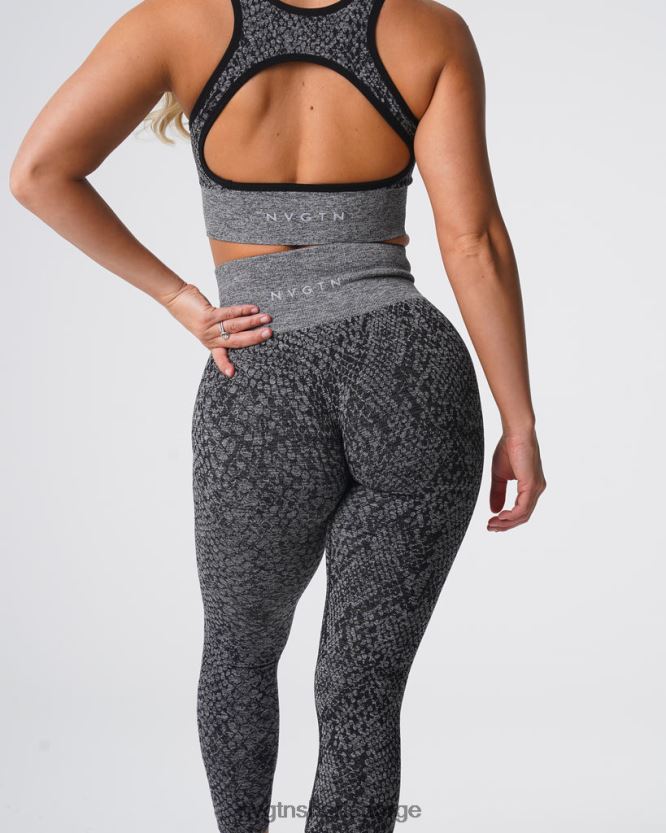 064HD6678 svartflekkete Fitness NVGTN kvinner sømløse leggings fra slangeskinn