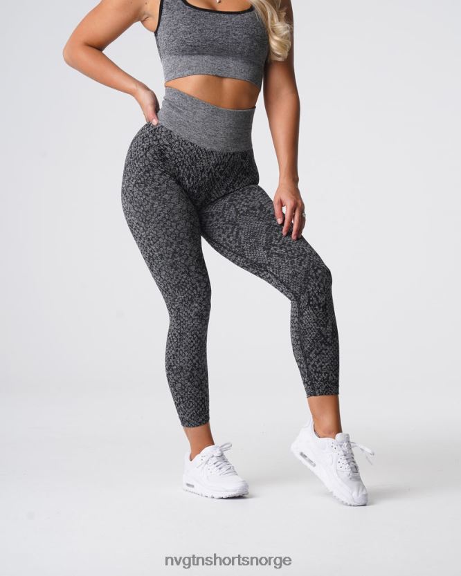 064HD6678 svartflekkete Fitness NVGTN kvinner sømløse leggings fra slangeskinn