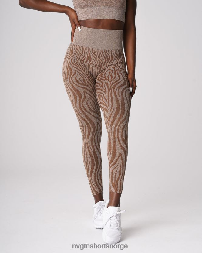 064HD6680 mokka Fitness NVGTN kvinner sebra sømløse leggings