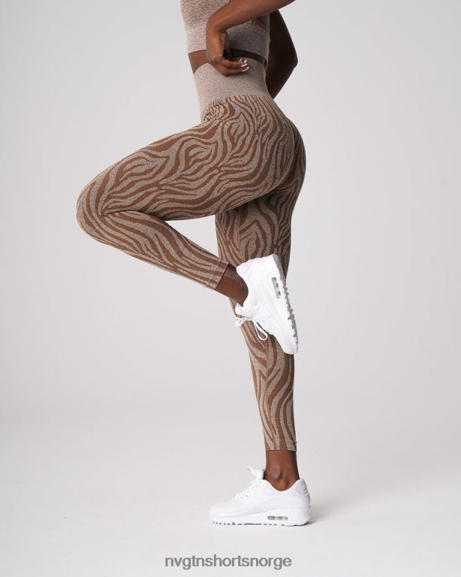 064HD6680 mokka Fitness NVGTN kvinner sebra sømløse leggings