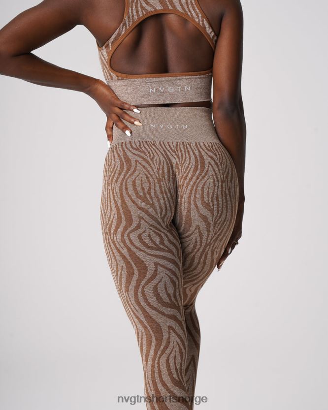 064HD6680 mokka Fitness NVGTN kvinner sebra sømløse leggings