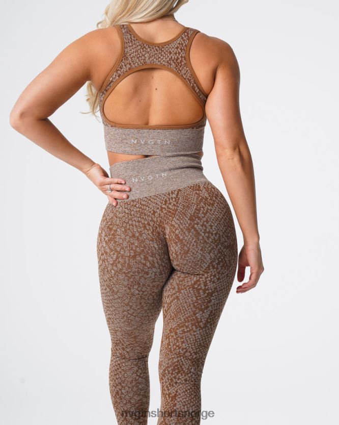 064HD6681 mokka Fitness NVGTN kvinner sømløse leggings fra slangeskinn