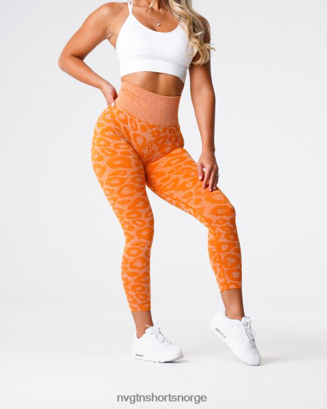 064HD6682 brent oransje Fitness NVGTN kvinner leopard sømløse leggings