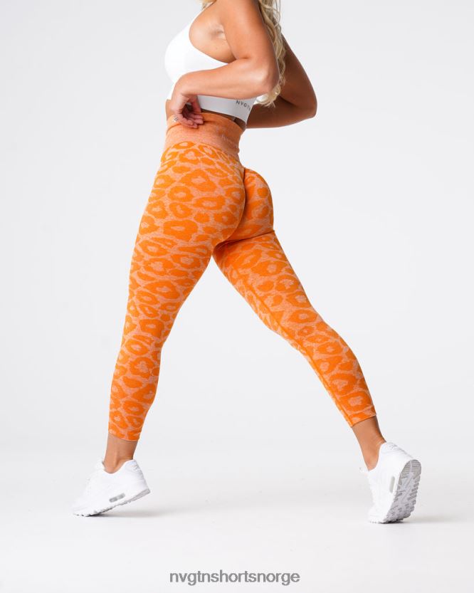 064HD6682 brent oransje Fitness NVGTN kvinner leopard sømløse leggings
