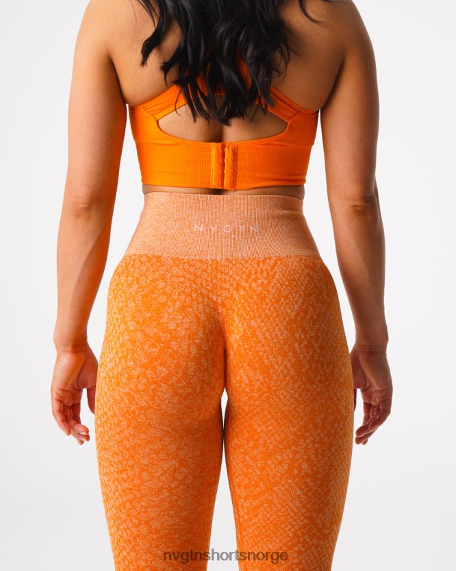 064HD6684 brent oransje Fitness NVGTN kvinner sømløse leggings fra slangeskinn