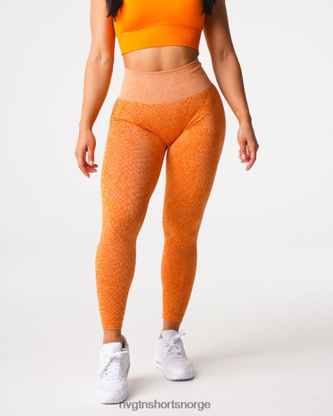 064HD6684 brent oransje Fitness NVGTN kvinner sømløse leggings fra slangeskinn