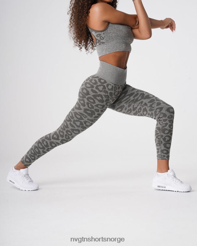 064HD6685 kakigrønn Fitness NVGTN kvinner leopard sømløse leggings