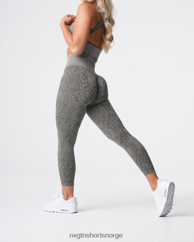 064HD6686 kakigrønn Fitness NVGTN kvinner sømløse leggings fra slangeskinn