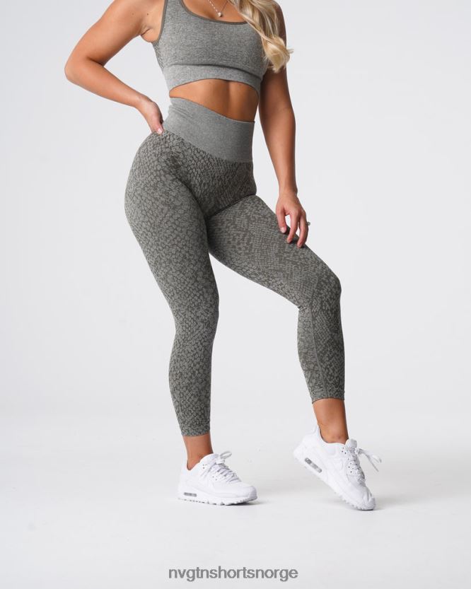064HD6686 kakigrønn Fitness NVGTN kvinner sømløse leggings fra slangeskinn