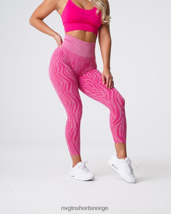 064HD6691 fuchsia Fitness NVGTN kvinner sebra sømløse leggings
