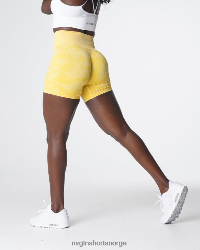 064HD6449 solskinnsgul Fitness NVGTN kvinner camo sømløse shorts