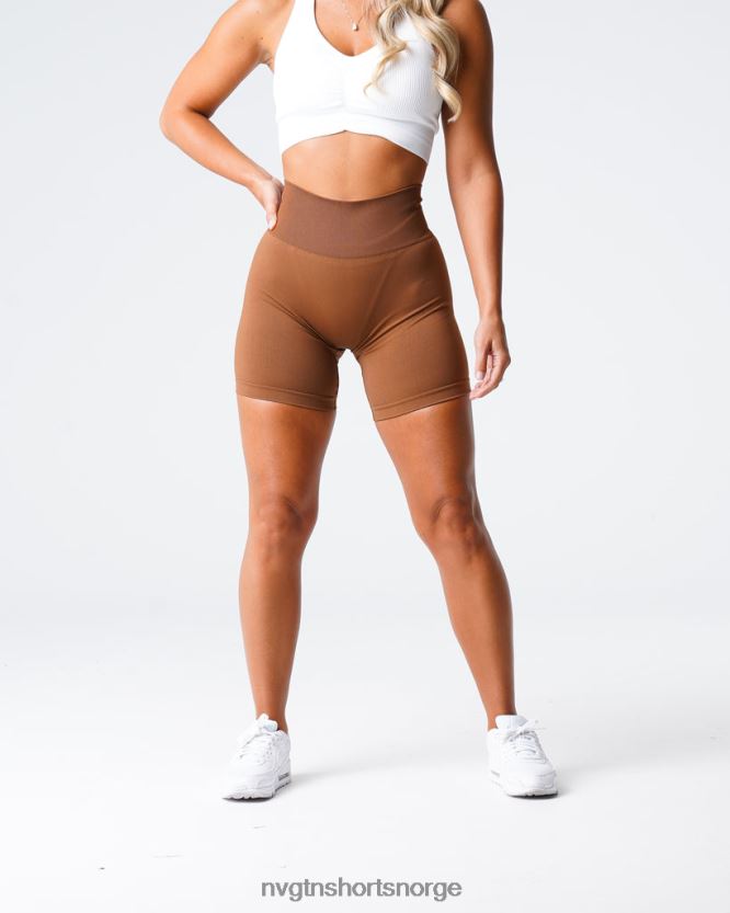 064HD6452 karamell Fitness NVGTN kvinner solid sømløs shorts