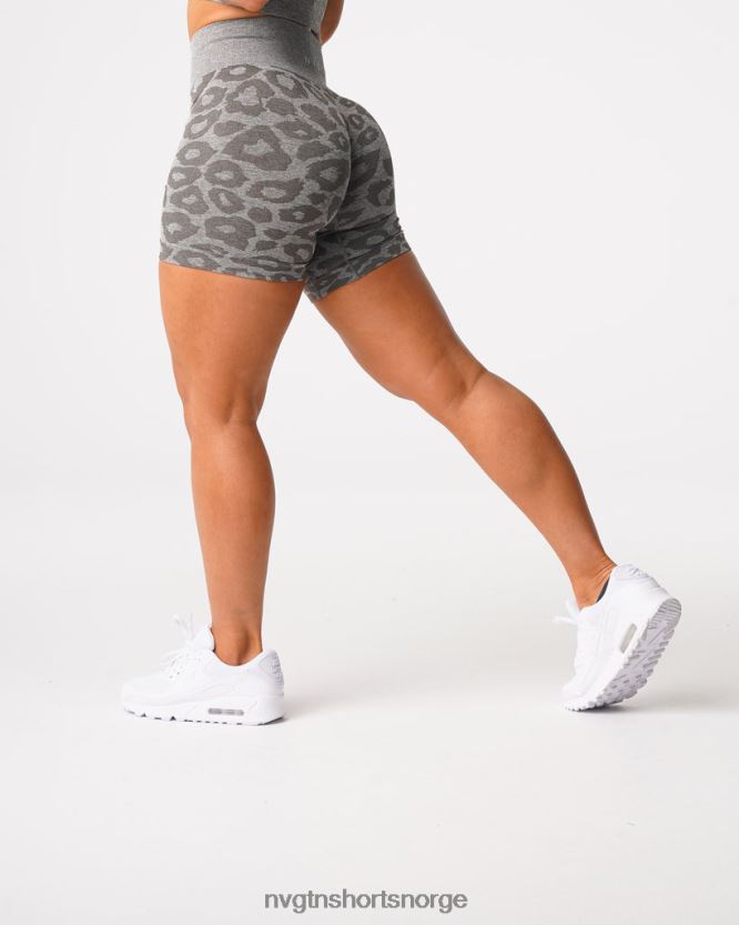 064HD6468 kakigrønn Fitness NVGTN kvinner leopard sømløse shorts