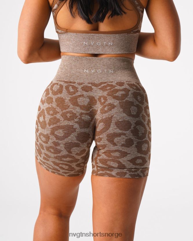 064HD6469 mokka Fitness NVGTN kvinner leopard sømløse shorts