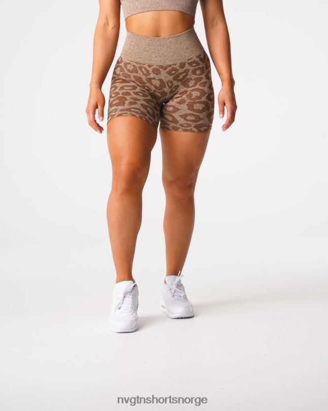 064HD6469 mokka Fitness NVGTN kvinner leopard sømløse shorts