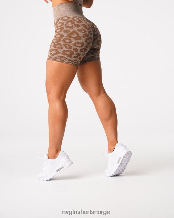 064HD6469 mokka Fitness NVGTN kvinner leopard sømløse shorts